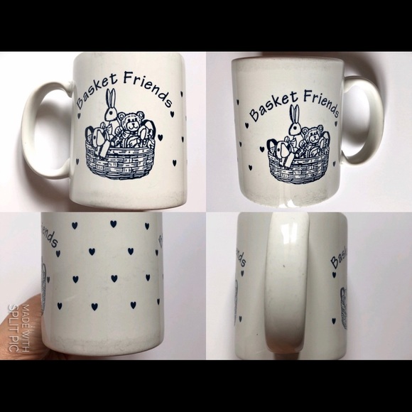 Vintage Coffee Mug Basket Friends Ceramic - Picture 9 of 14